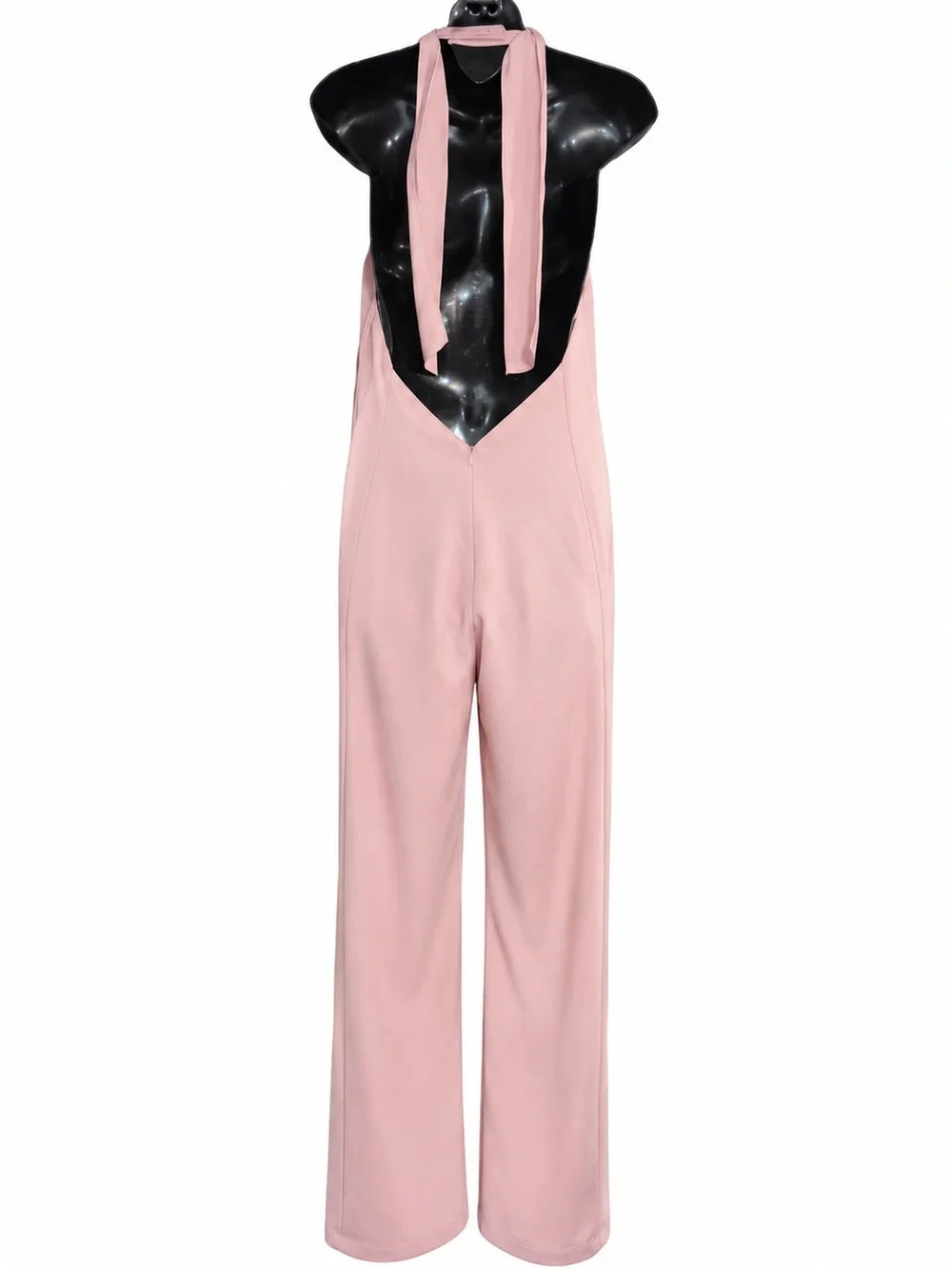 Zara Pink Jumpsuit lined v neckline low back size small dressy - Picture 3 of 10